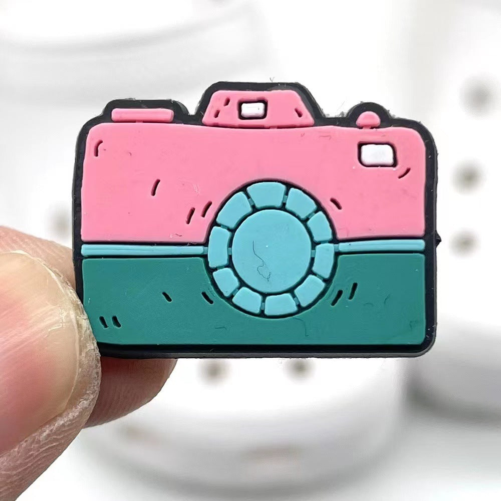 Wholesale 100PCS Cartoon Pink DIY Silicone Shoe Buckle