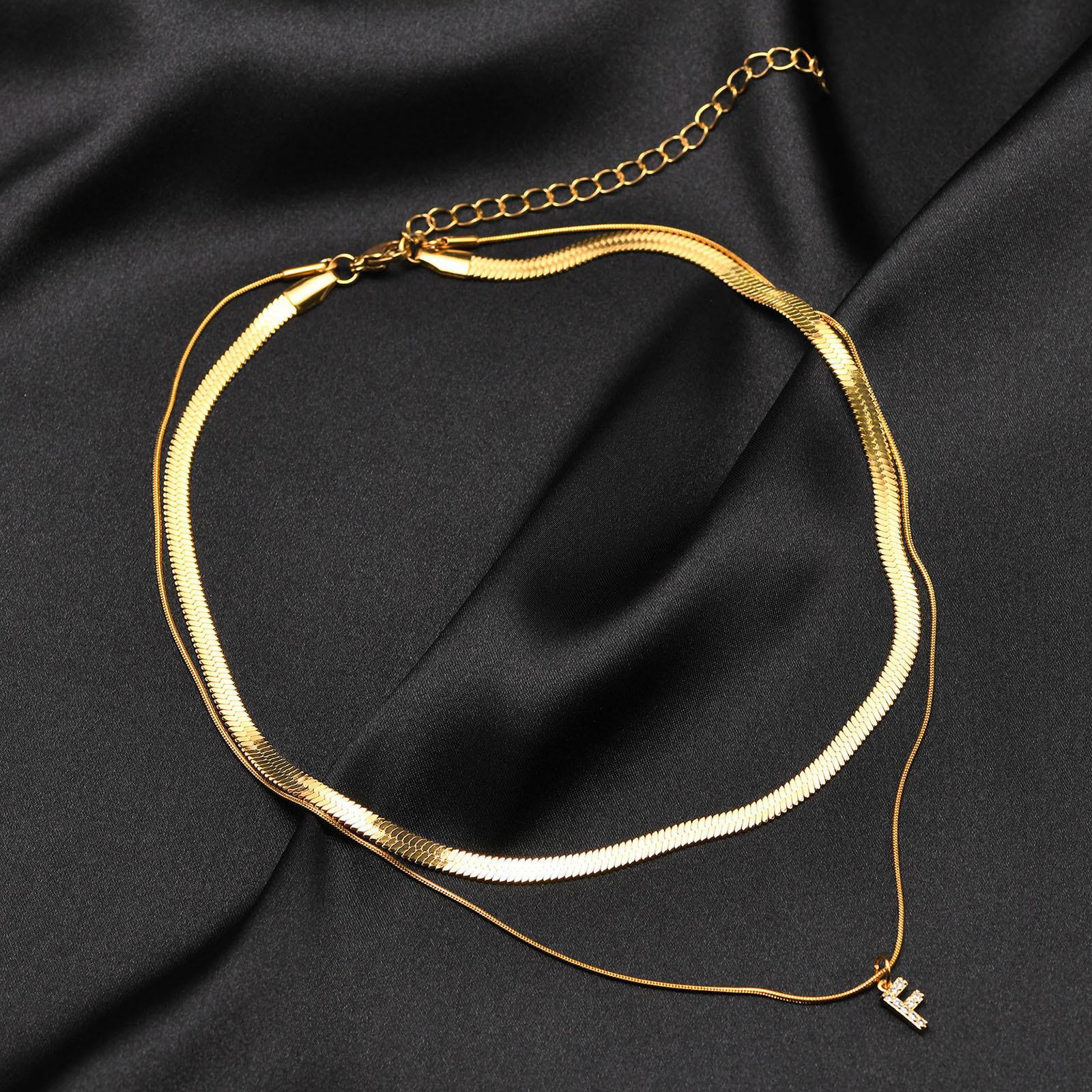 Wholesale Titanium Steel 26 Letters Necklace