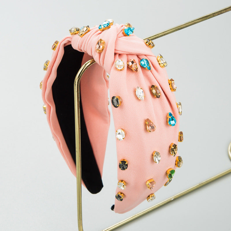 Venta al por mayor Diadema De Tela De Diamante Completo