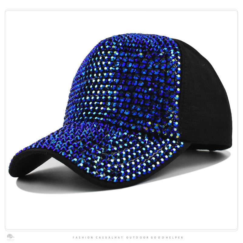 Venta al por mayor Gorra de béisbol de poliéster con diamantes