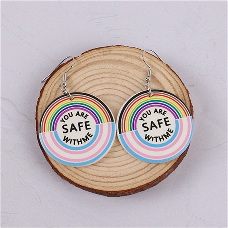 Pendientes acrílicos gay de arco iris al por mayor