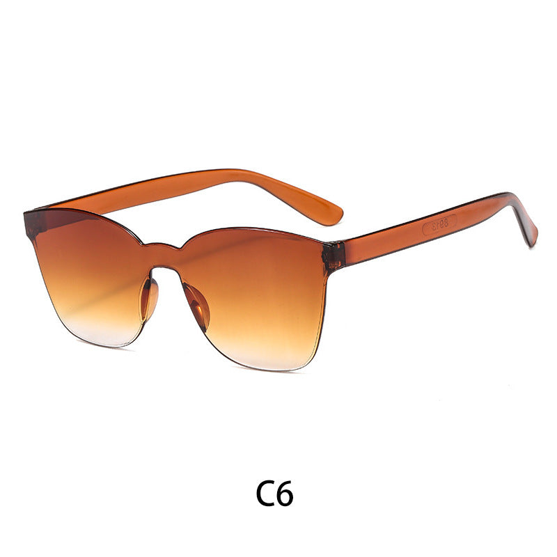 Wholesale PC Candy Color Adult All In One Rimless Sunglasses