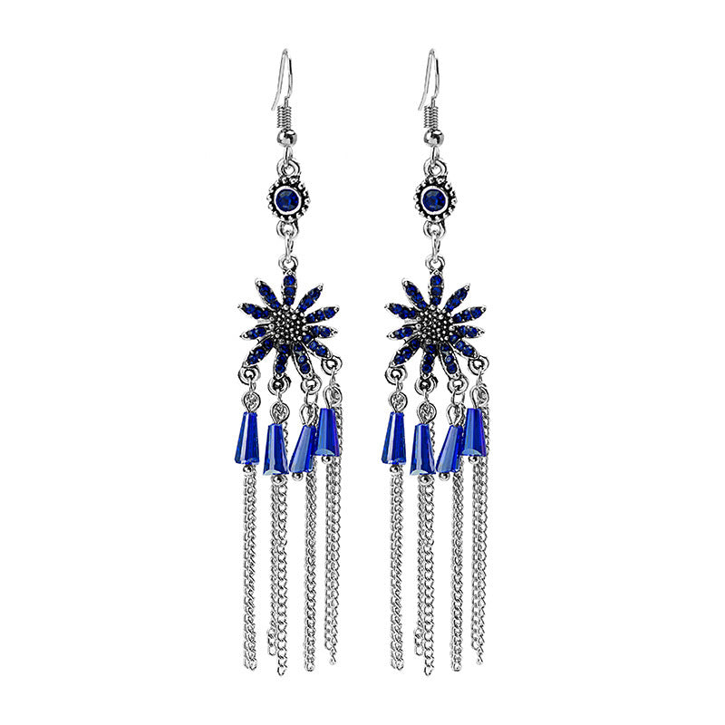Wholesale Colorful Bohemian Devil Eye Crystal Alloy Earrings