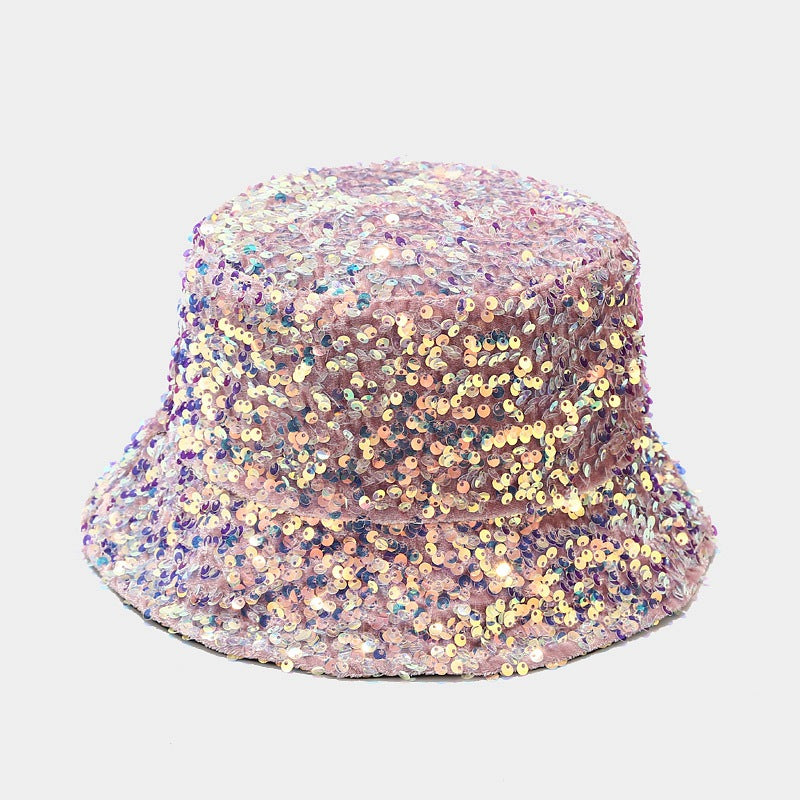 Wholesale Cotton Polyester Sequin Leopard Pattern Bucket Hat