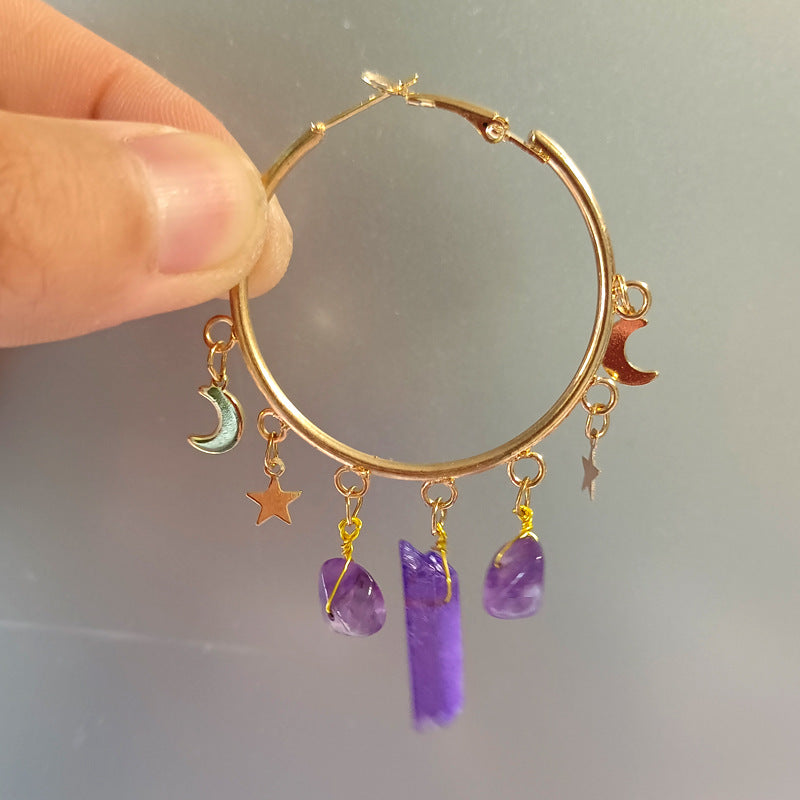 Wholesale Amethyst Alloy Earrings