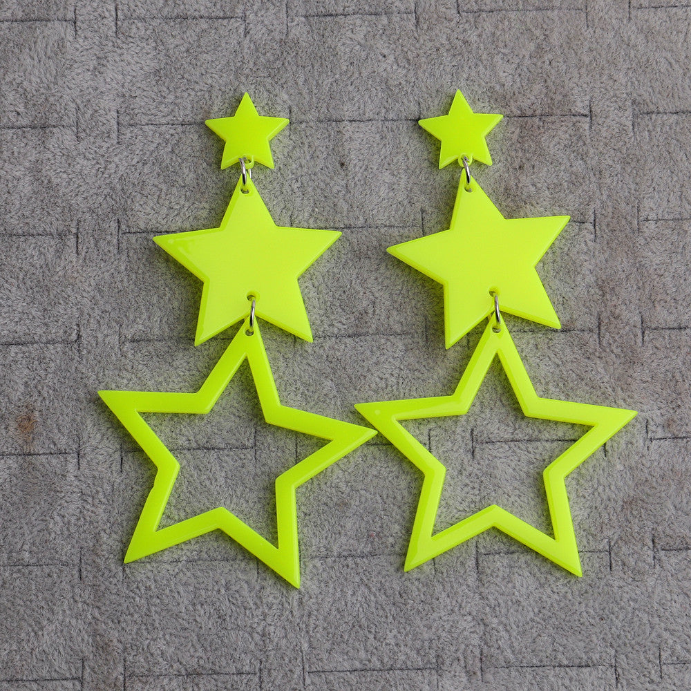 Wholesale Fluorescent Colorful Acrylic Earrings