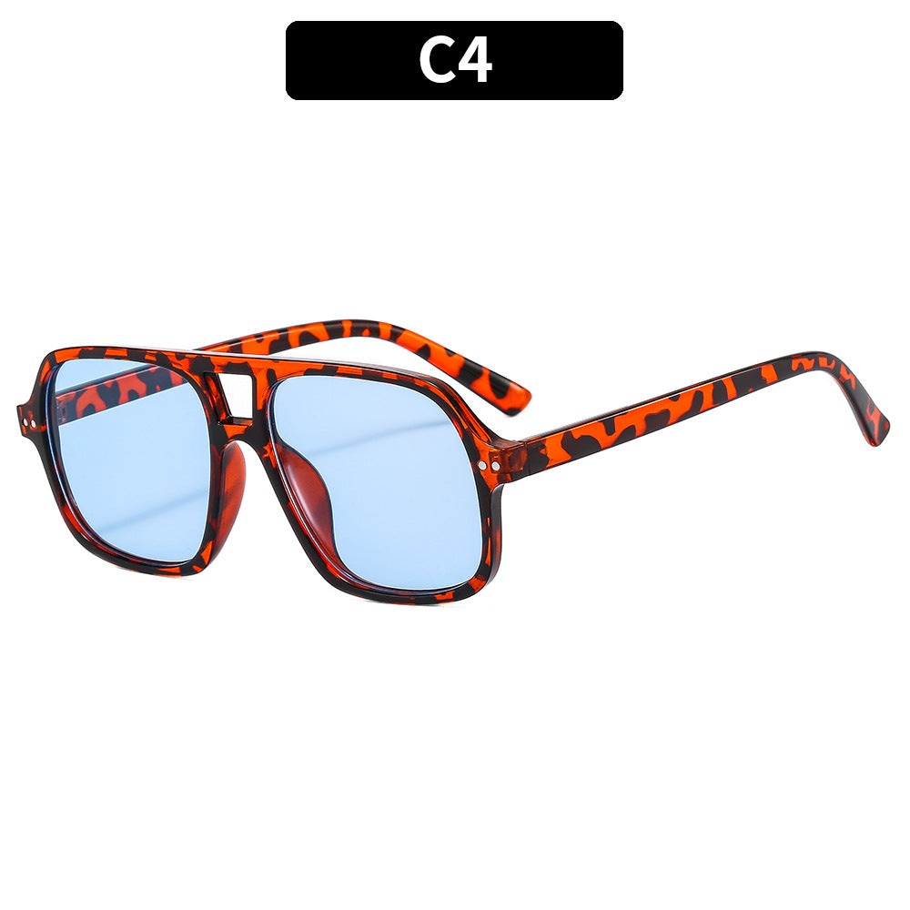 Wholesale PC Double Beam Sunglasses Large Frame UV Protection Sunglasses