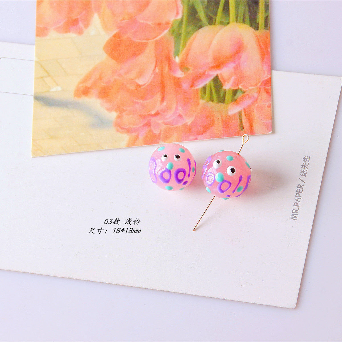 Wholesale 18*18MM Transparent Smudged Acrylic String Beads