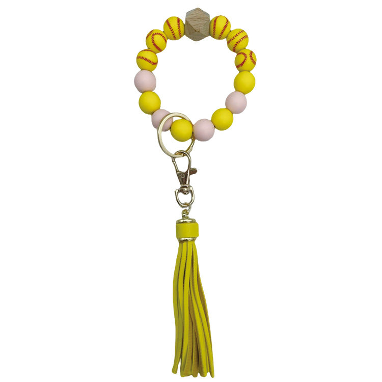 Venta al por mayor de madera de haya, marca de madera, pulsera de silicona, pulsera, llavero