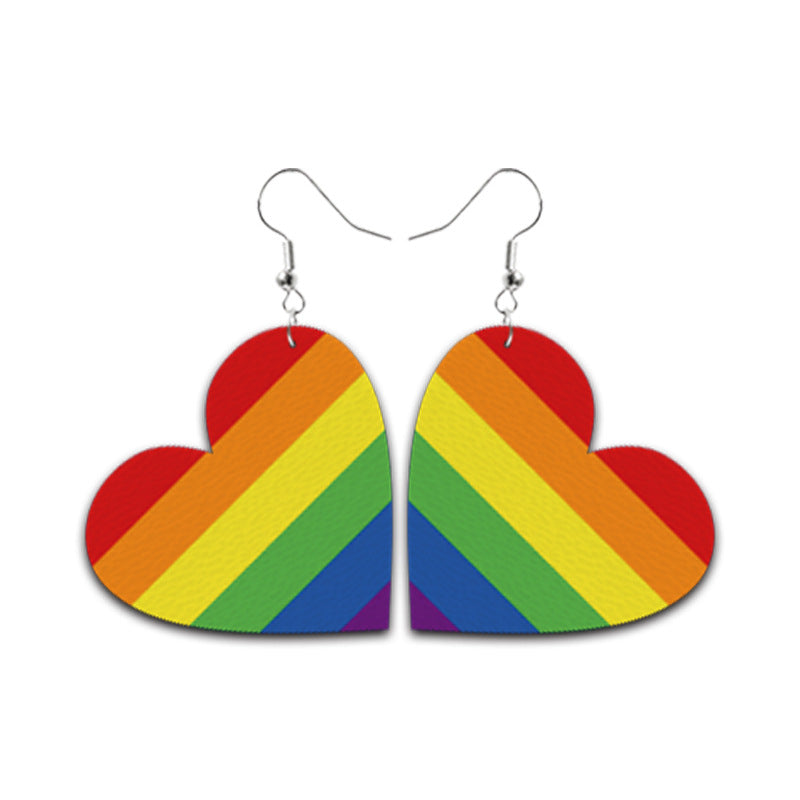 Pendientes De Cuero De Corazón De San Valentín al por mayor