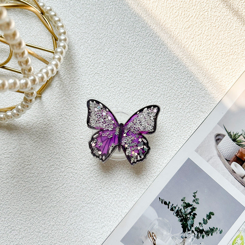 Wholesale Butterfly Quicksand Plastic Mobile Phone Airbag Holder