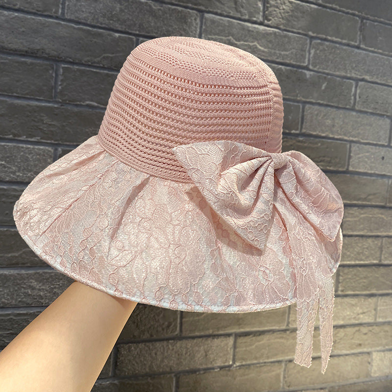 Wholesale Polyester Lace Bow Ribbon Fisherman Hat