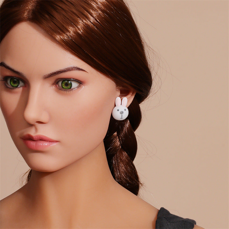 Wholesale Cute Animals Cartoon Flocking Earrings