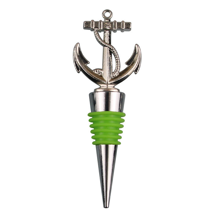 Wholesale DIY Silver Rudder Zinc Alloy Red Wine Bottles