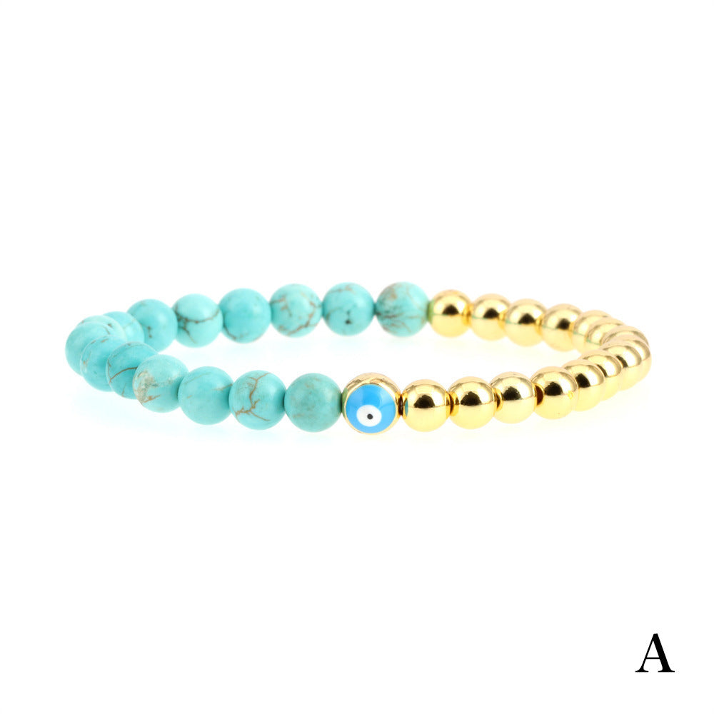 Wholesale Jewelry Devil's Eye Black Onyx Stone Copper Beaded Bracelets