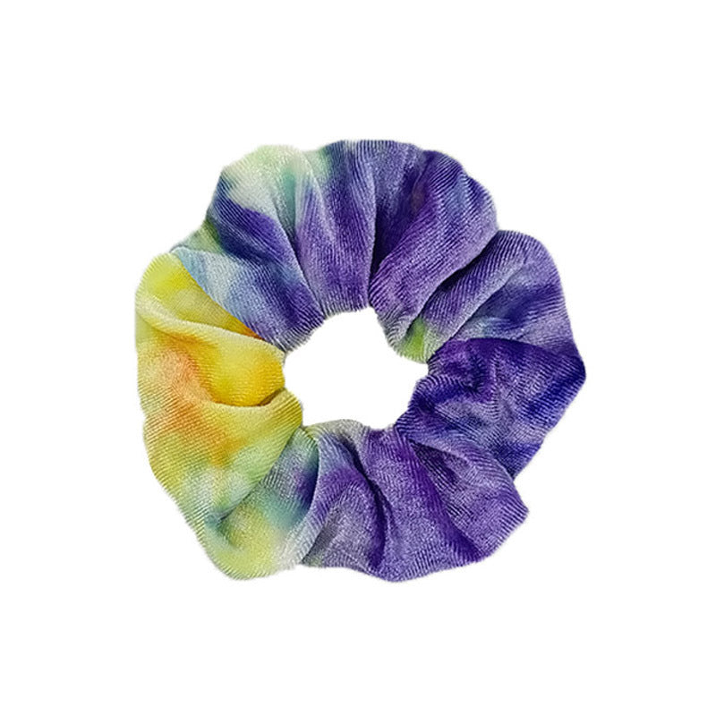Wholesale Tie Dye Colored Velvet Hair Scrunchies
