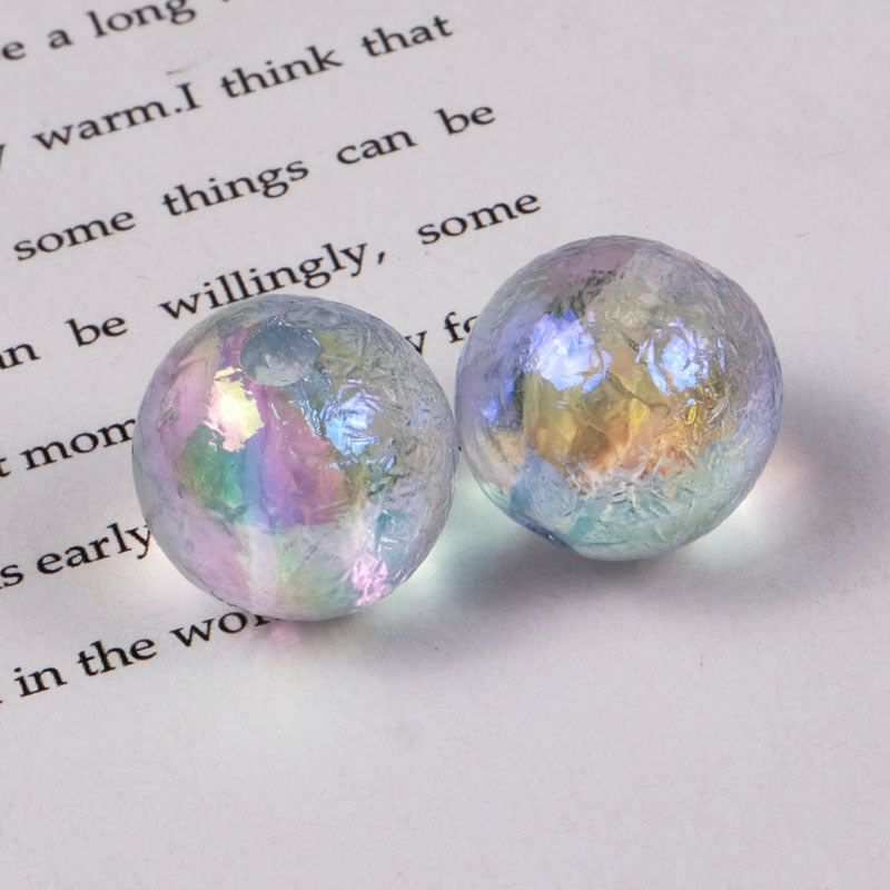 Venta al por mayor, 100 Uds., cuentas acrílicas coloridas de glaciar, 16mm