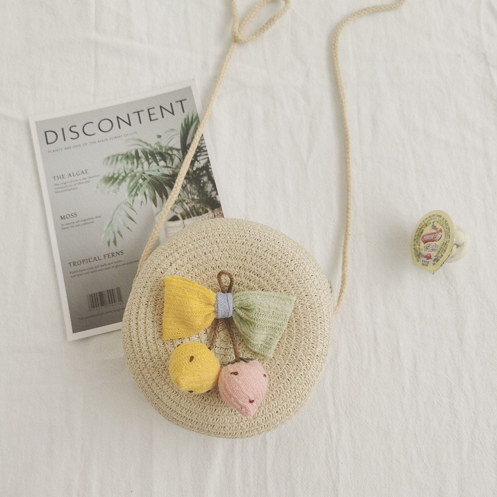Wholesale Cute Round Fashion Grass Woven Kids Bag