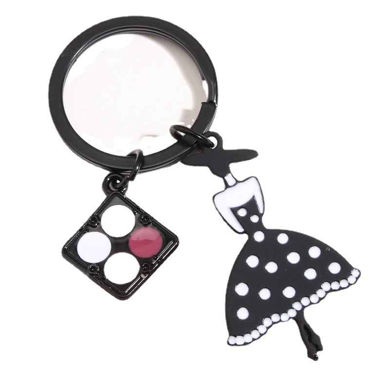 Wholesale 10PCS Zinc Alloy Shadow Disk Lipstick Bag Keychain