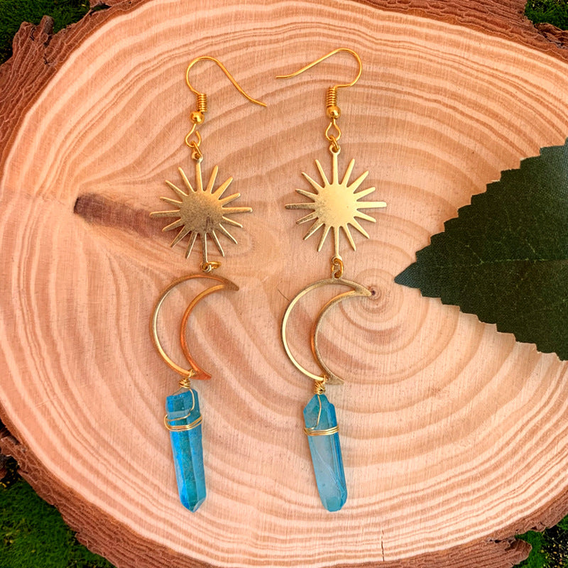 Pendientes de aleación de cristal de la luna al por mayor luna