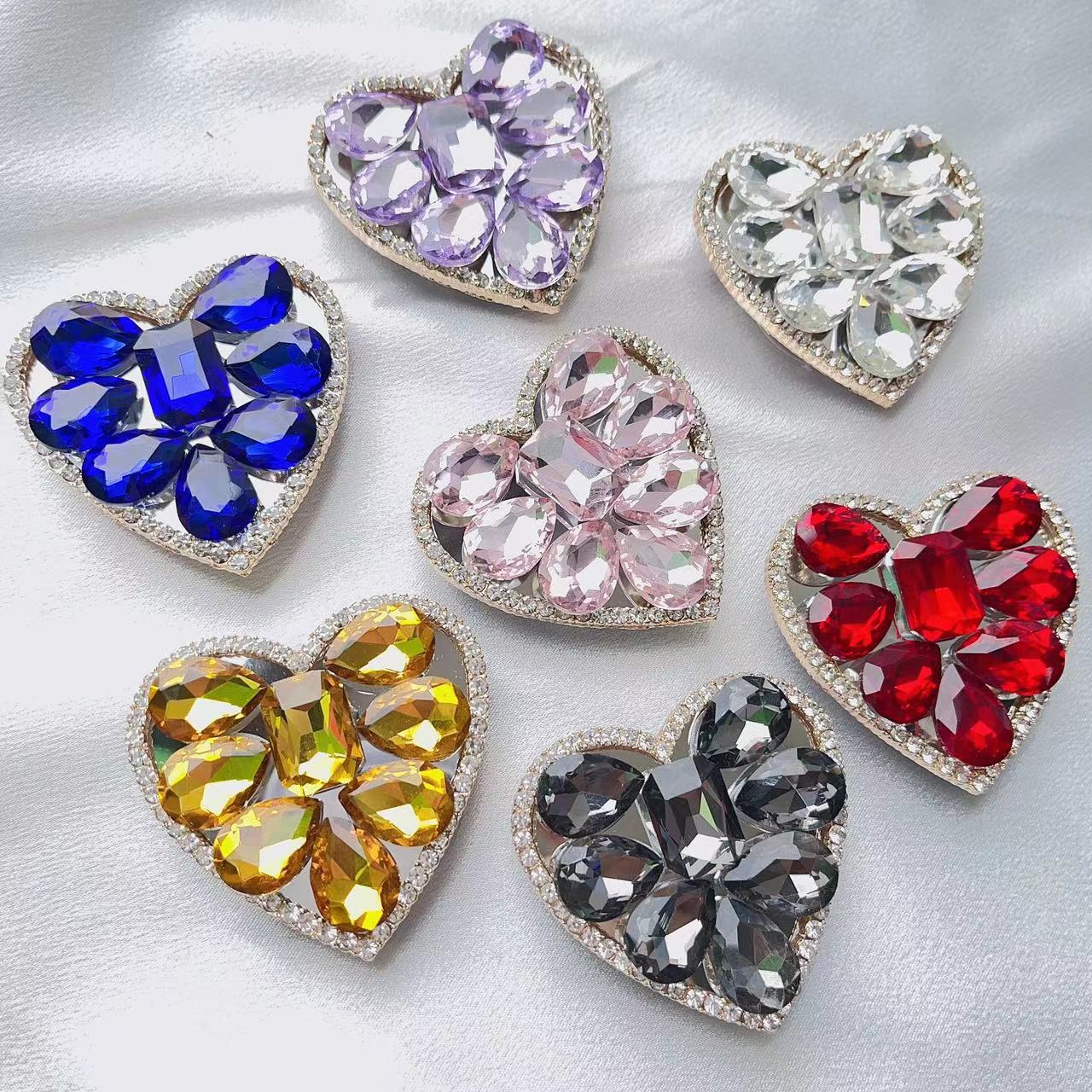 Wholesale Electroplated Heart-shaped Glass Mobile Phone Holders