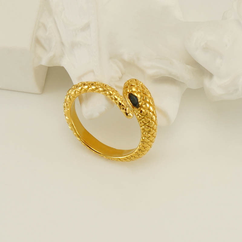Wholesale Non-gold Diamond Snake Shape Open Ring