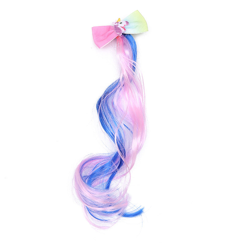 Wholesale Unicorn Bow Fabric Hair Clips