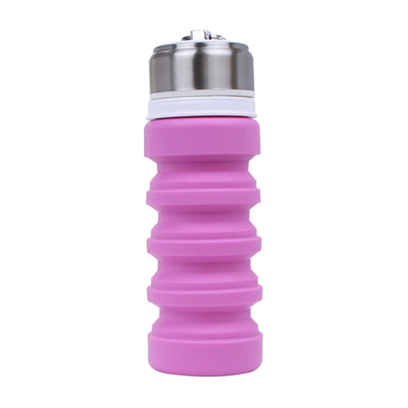 Wholesale Folding Water Bottle Straw Silicone Sports Water Bottle