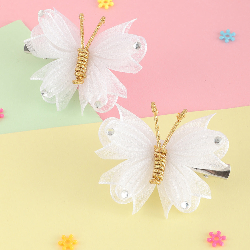Wholesale Kids Mesh Butterfly Fabric Hair Clips Baby Supplies