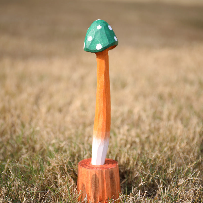 Bolígrafo de hongo tallado en madera hecho a mano al por mayor