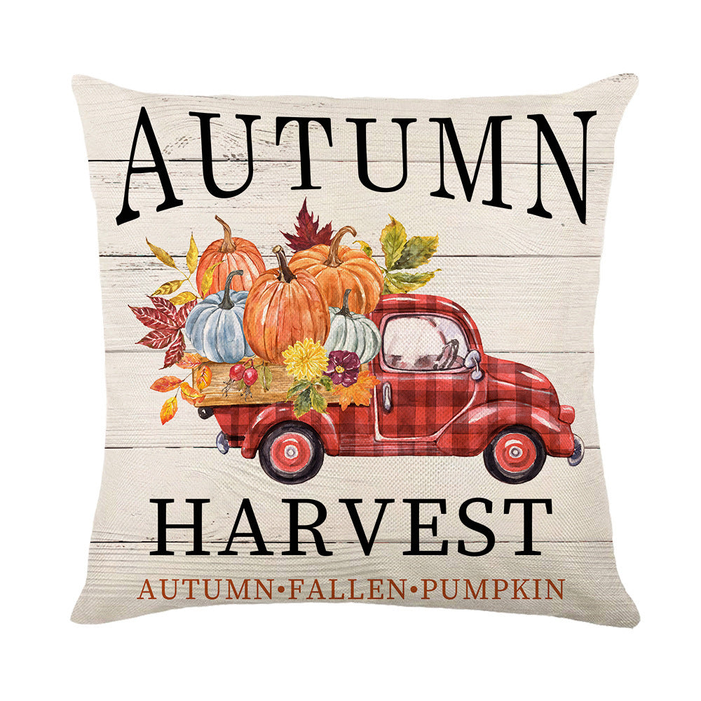 Wholesale Thanksgiving Throw Pillow Cover Linen Maple Leaf Printing Home Pillow Cushion Cover