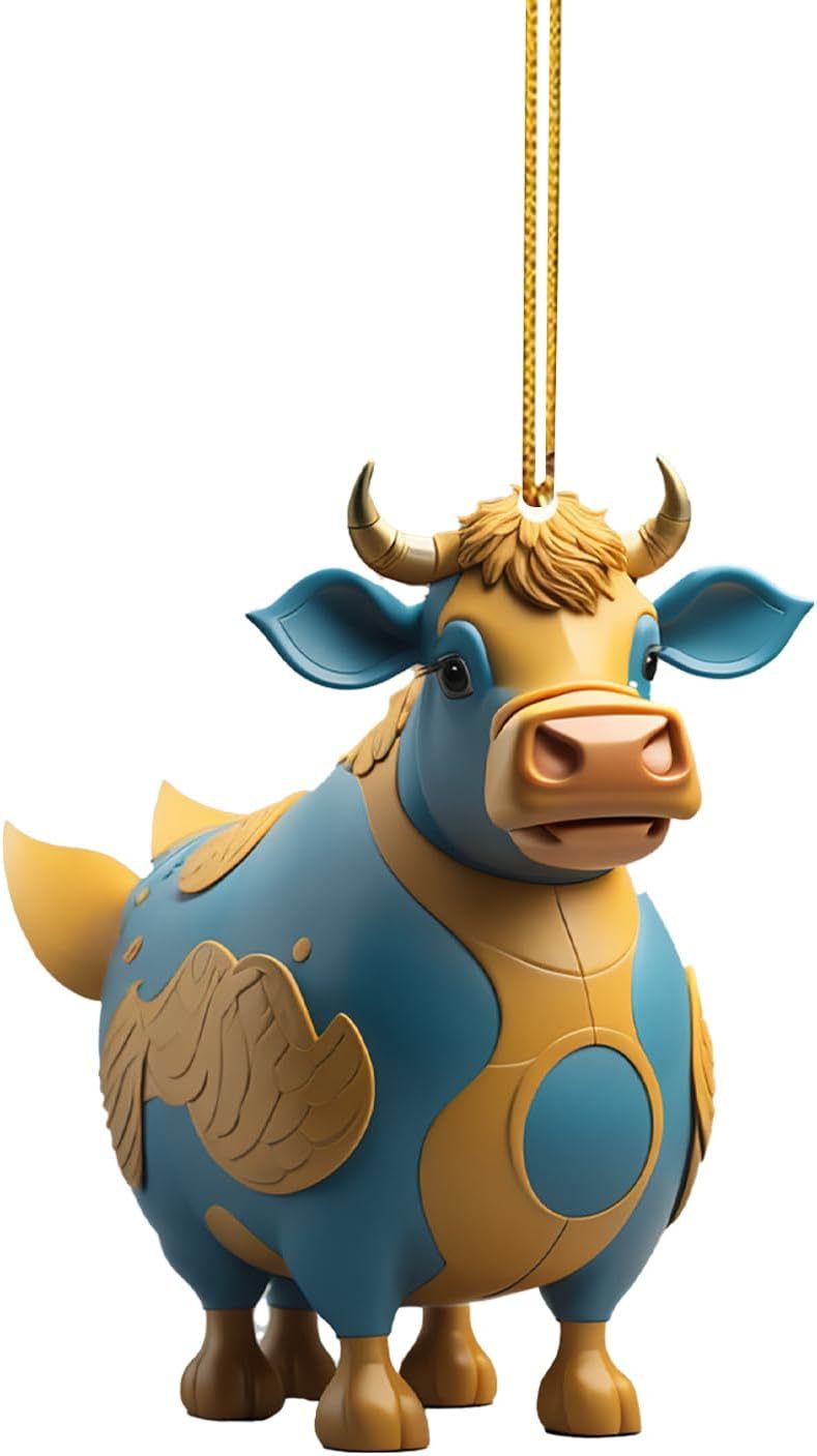 Wholesale Colorful Cartoon Cow Car Christmas Tree Decorations