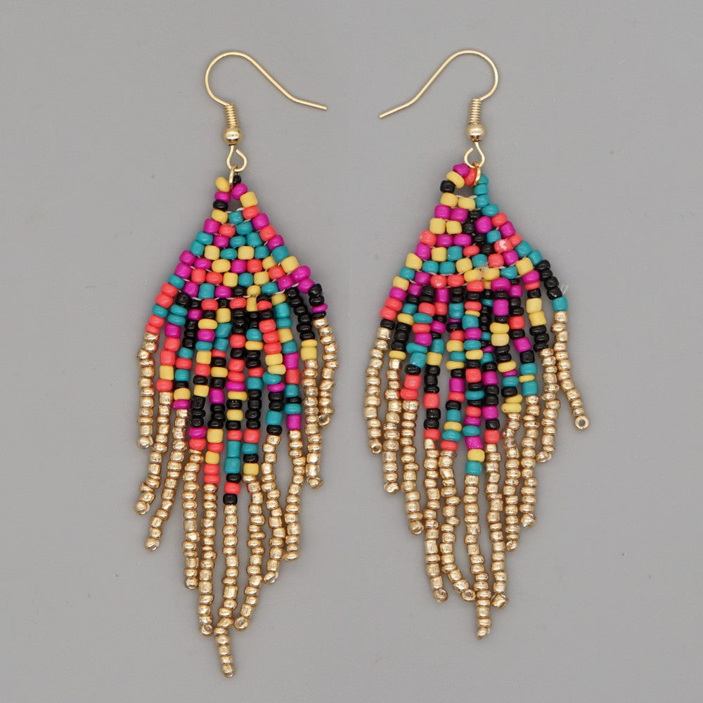 Wholesale Jewelry Ethnic Eyes Rice Beads Earrings