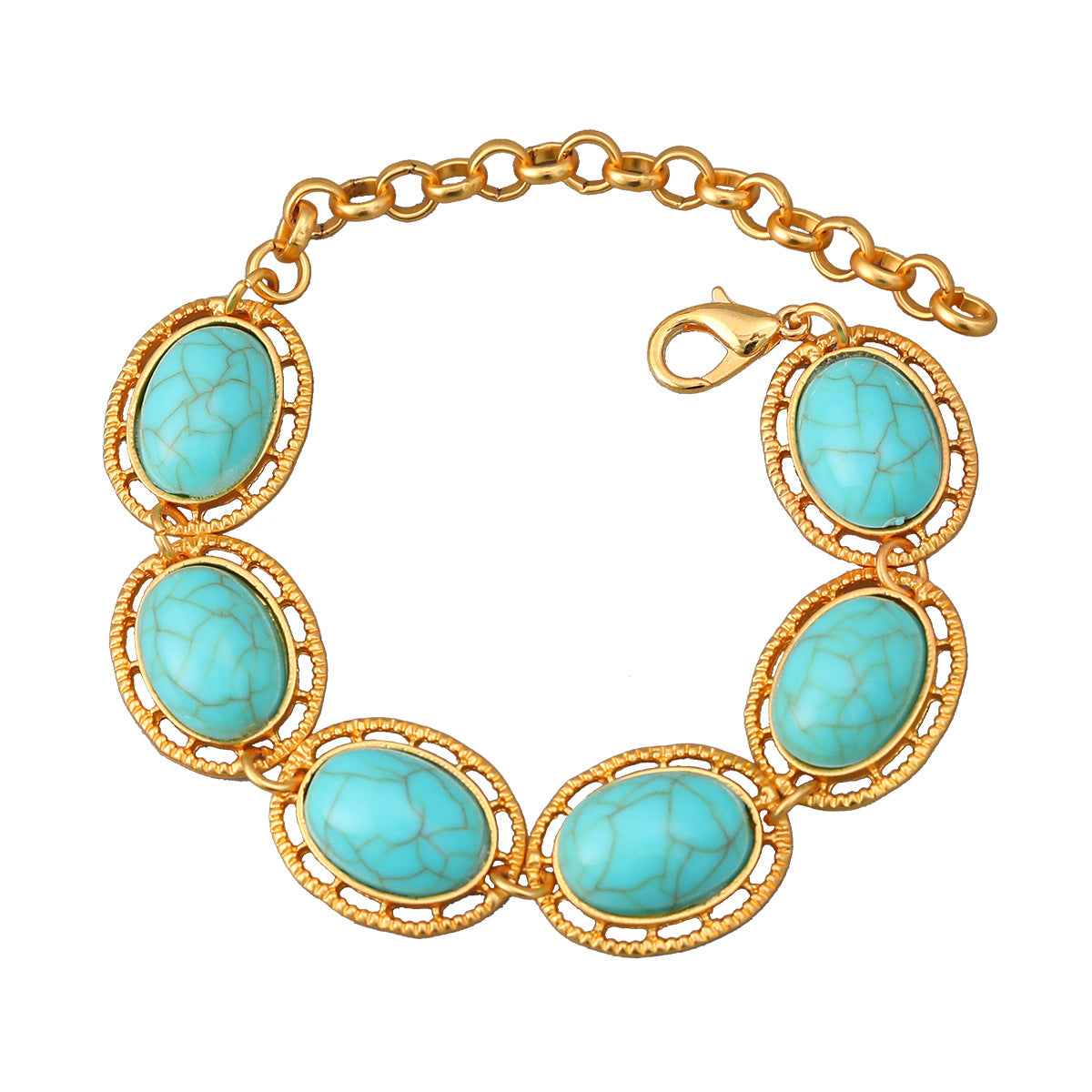 Wholesale Turquoise Oval Resin Pin Bracelet