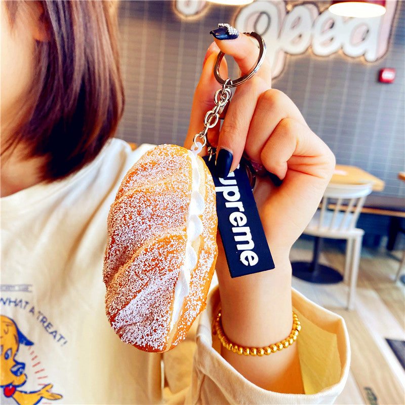 Wholesale PVC Imitation Coconut Bread Creative Keychain