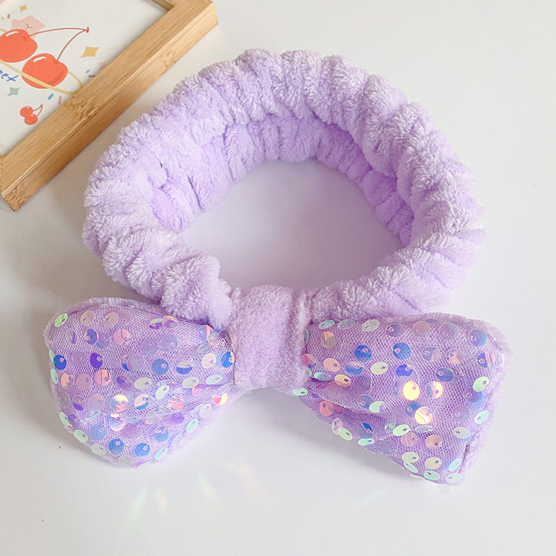 Wholesale Fabric Sequin Bow Hair Hoop