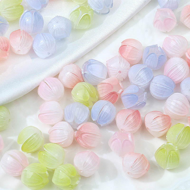 Tulipán al por mayor Tulipán Noche Ligera Estrina Posto Flores Materiales hechos a mano Beads