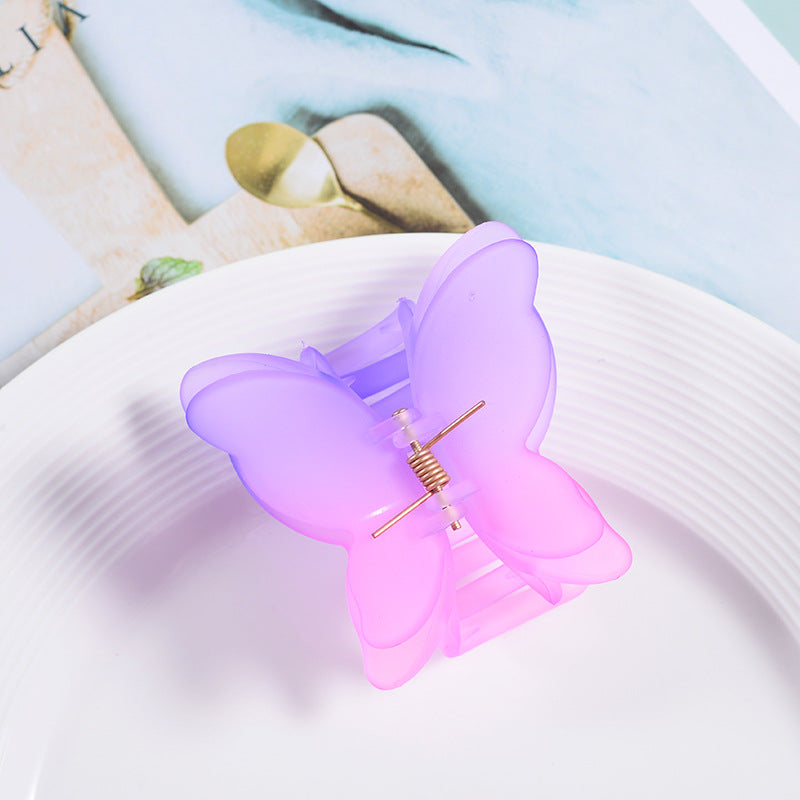 Wholesale Butterfly Gradient Matte Resin Hair Clips