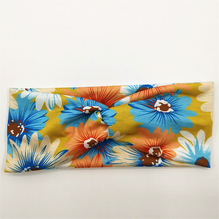 Venta al por mayor Diadema De Algodón Con Estampado De Seda De Leche
