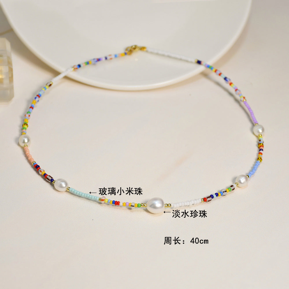 Collar De Clavícula Con Cuentas De Arroz Al Por Mayor