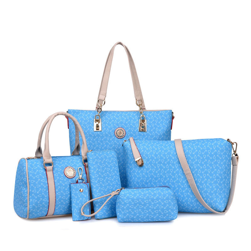 Wholesale PU Bone Pattern Printing Shoulder Bag Six-piece Set