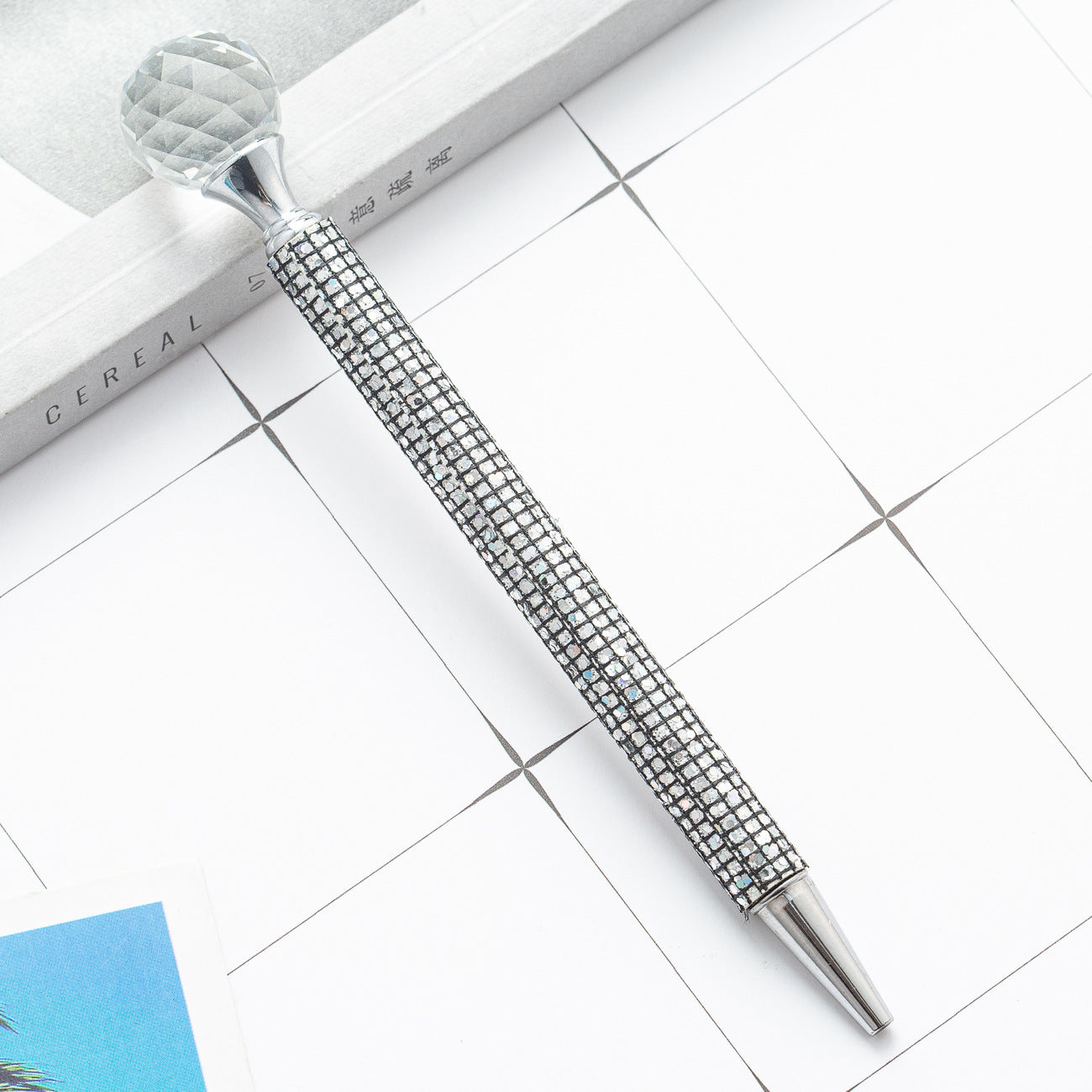 Wholesale Metal Round Diamond Sequin Ballpoint Pen