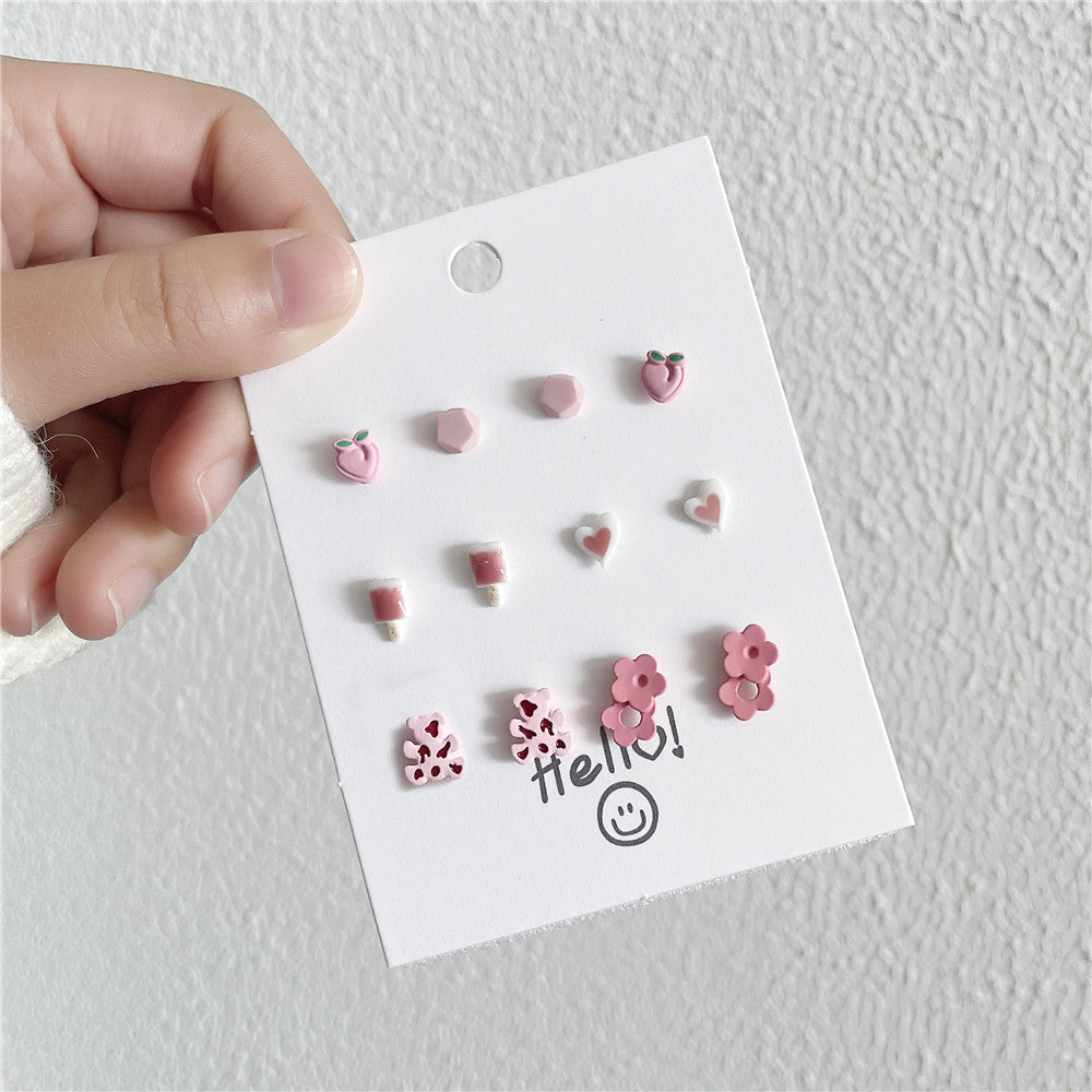 Juego De Pendientes De Aleación De Corazón De Pata al por mayor