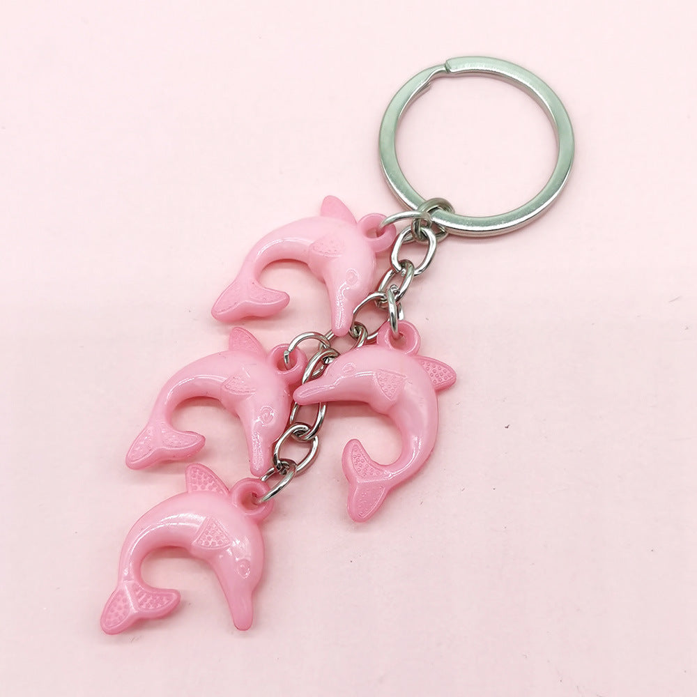 Wholesale Acrylic Dolphin Keychain Small Pendant Beauty Gifts