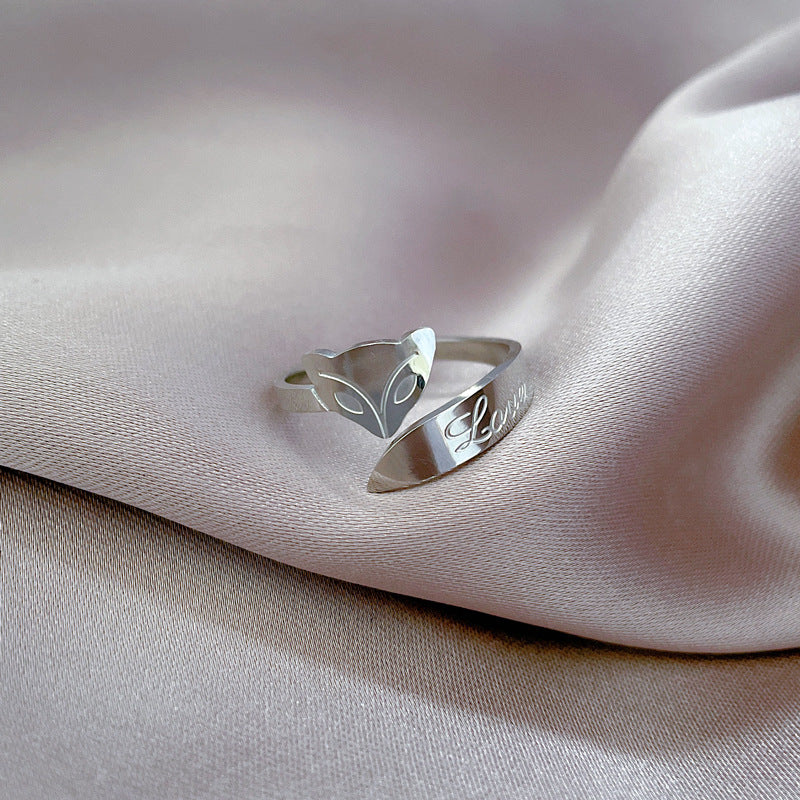 Wholesale Fox Alphabet Titanium Rings