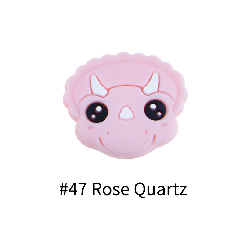 Wholesale 20PCS Dinosaur Silicone Beads 26X30mm