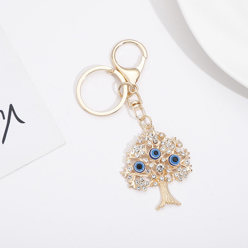 Wholesale Zinc Alloy Full Diamond Tree of Life Keychain