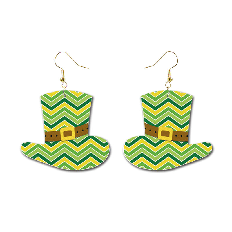 Pendientes De Cuero Día De San Parker al por mayor