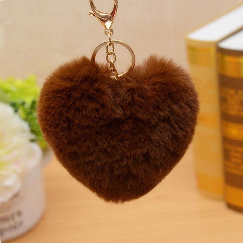 Wholesale Butterfly Heart-shaped Fur Ball Keychain Plush