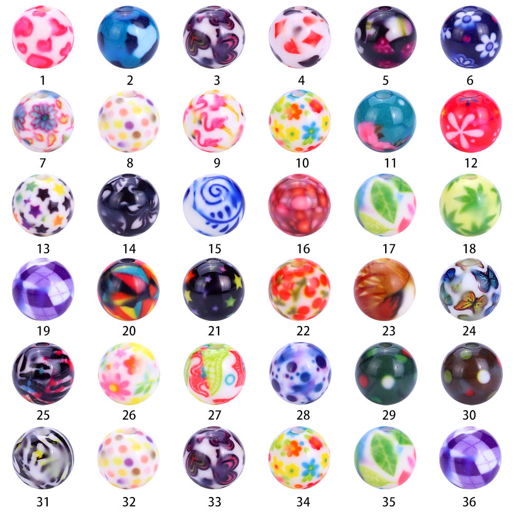 Cuentas de resina pintadas de 100 piezas de 100 piezas al por mayor